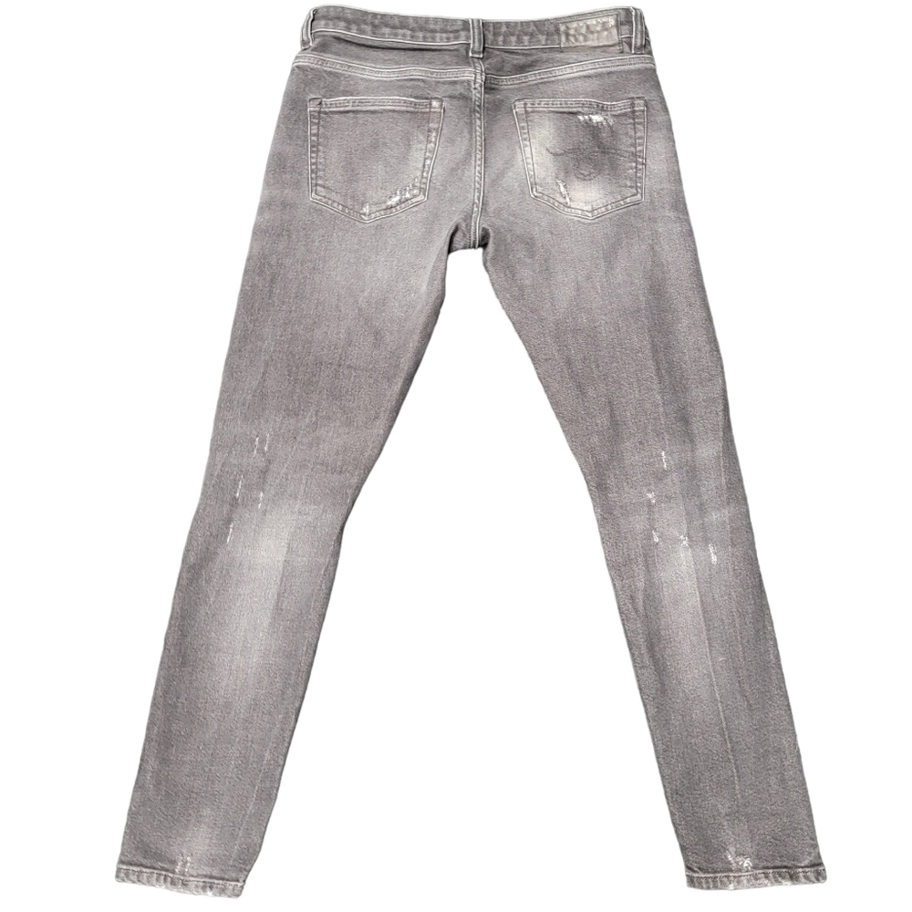 R13 Distressed Boy Skinny Ripped in Black Gray Medium Rise R13W0088 212 Jeans 25 - Picture 2 of 16